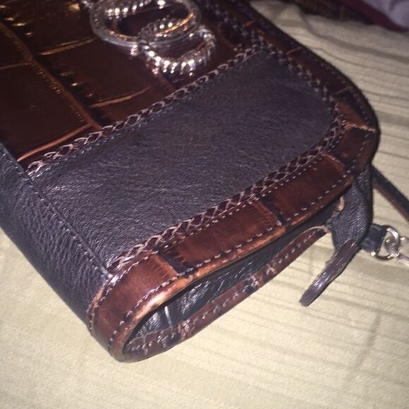 Brighton brown and black leather Crossbody EUC - Picture 3 of 8